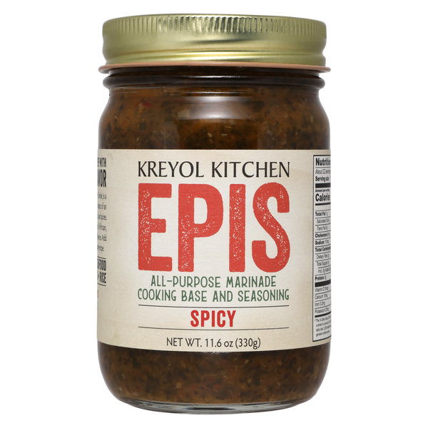 Spicy Haitian Epis from Kreyol Kitchen.  All-Purpose marinade, cooking base, and seasoning.  One step flavor for any recipe.